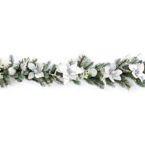 1.8m Nordic nature White & silver Battery-powered Christmas garland