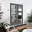 1 Lite Glazed Grey Hardwood External French Door set, (H)2094mm (W)1194mm