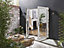1 Lite Glazed White Hardwood External French Door set, (H)2094mm (W)1194mm