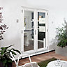 1 Lite Glazed White Hardwood External French Door set, (H)2094mm (W)1194mm