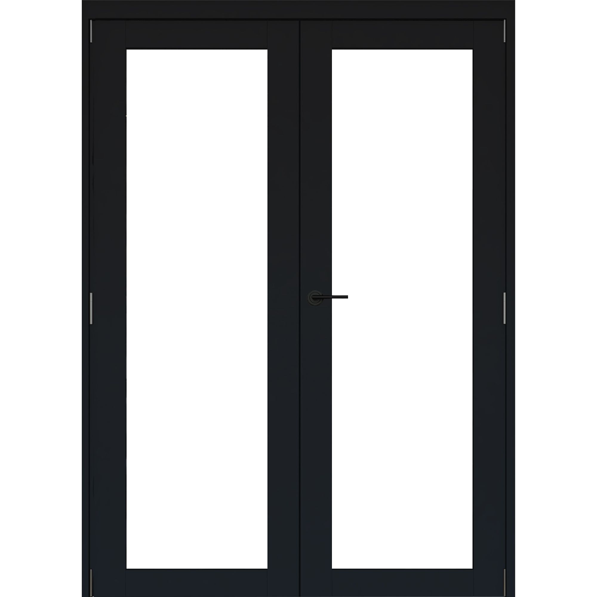 1 panel 1 Lite Clear Fully glazed Timber Black Internal French door set 2017mm x 133mm x 1293mm - Fully Finished