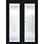1 panel 1 Lite Frosted Fully glazed Timber Black Internal French door set 2017mm x 133mm x 1597mm