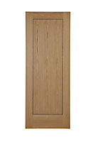 1 panel Flush Oak veneer Internal Door, (H)1981mm (W)610mm (T)35mm