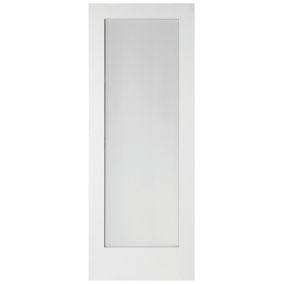 1 panel Frosted Glazed Shaker White Internal Door, (H)1981mm (W)686mm (T)35mm