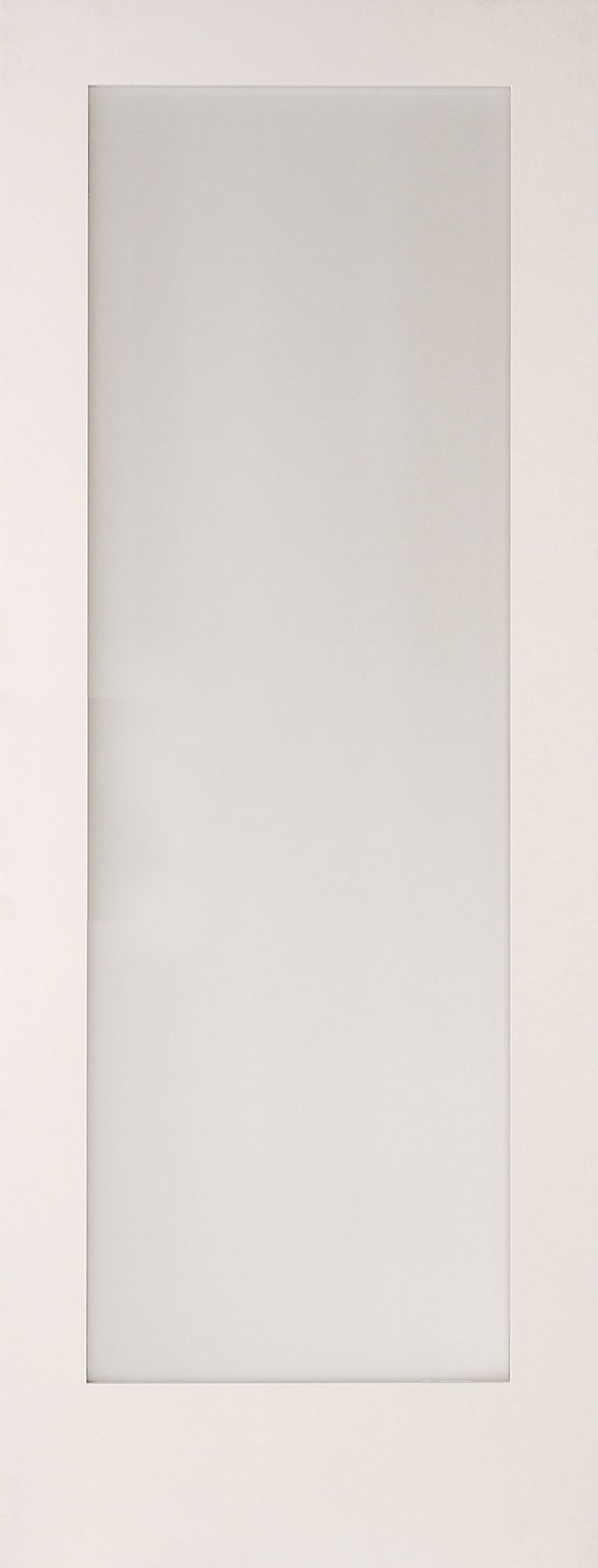 1 panel Frosted Glazed Shaker White Internal Door, (H)1981mm (W)762mm (T)35mm