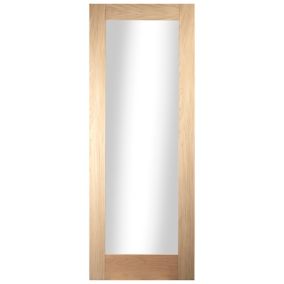 1 panel Glazed Shaker Oak veneer Internal Door, (H)1981mm (W)610mm (T)35mm