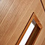 1 panel Patterned Glazed Flush Internal Door, (H)1981mm (W)762mm (T)35mm