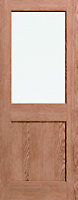 1 panel Patterned Glazed White oak veneer Internal Door, (H)1980mm (W)762mm (T)40mm