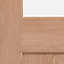 1 panel Patterned Glazed White oak veneer Internal Door, (H)1980mm (W)762mm (T)40mm
