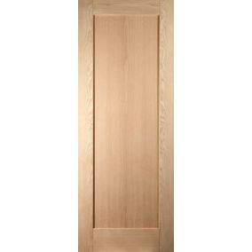 1 panel Shaker Oak veneer Internal Door, (H)1981mm (W)762mm (T)35mm