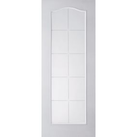 10 Lite Etched Glazed Arched White Internal Door, (H)1981mm (W)762mm (T)35mm