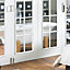 10 panel Clear Glazed White Woodgrain effect Internal Folding Door set, (H)1981mm (W)2440mm