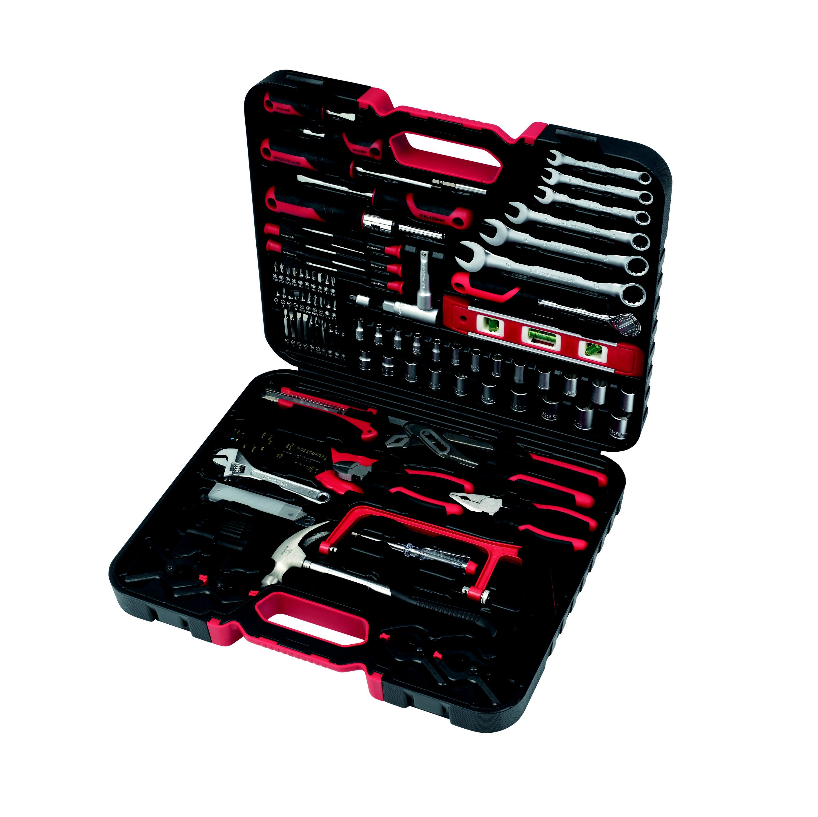 100 piece Black & red Hand tool kit TK03