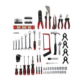 100 piece Black & red Steel Hand tool kit TK03