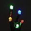 1000 Warm white & multicolour LED Cluster string light with Green cable