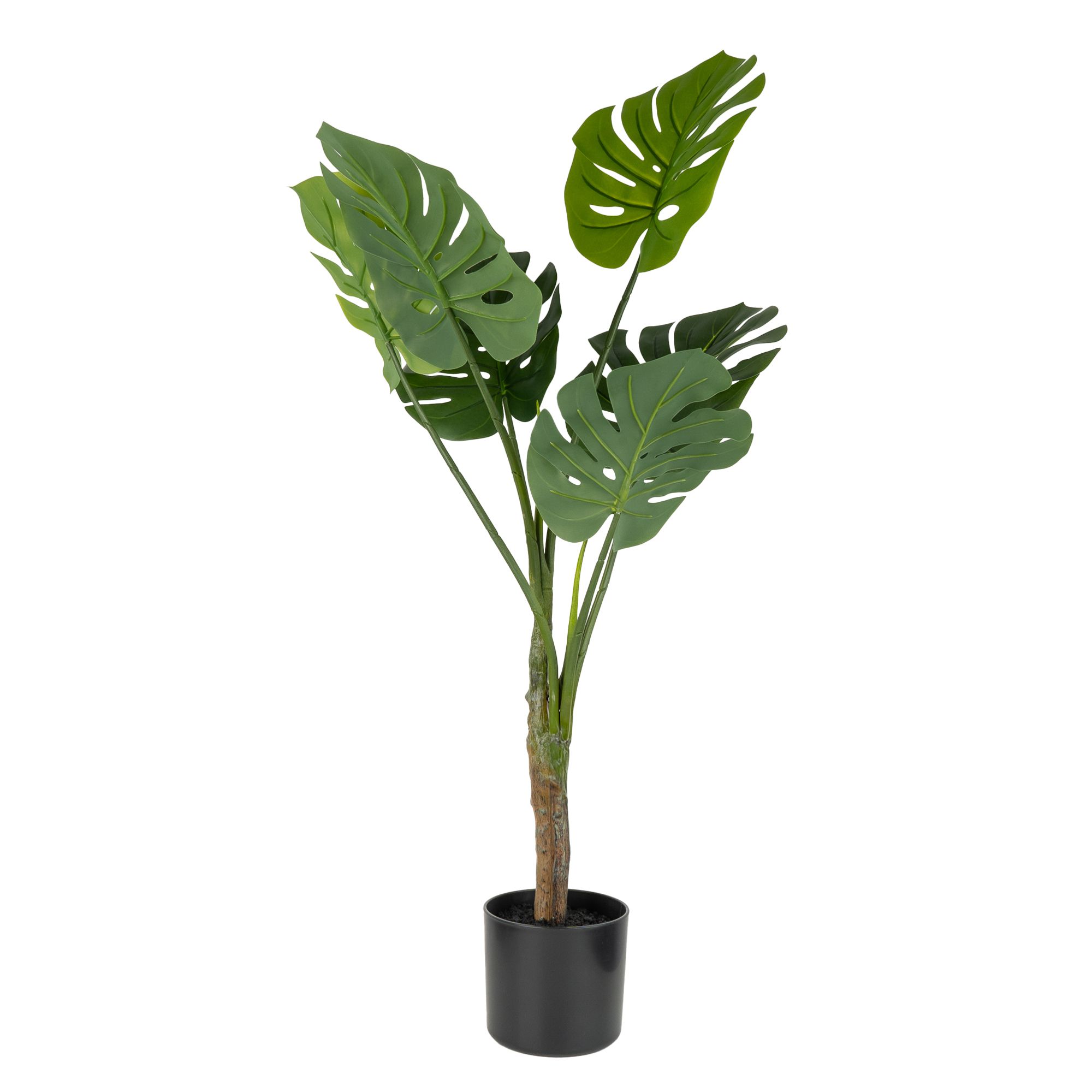 106cm Green & Black Monstera Tree Artificial plant in Black Pot