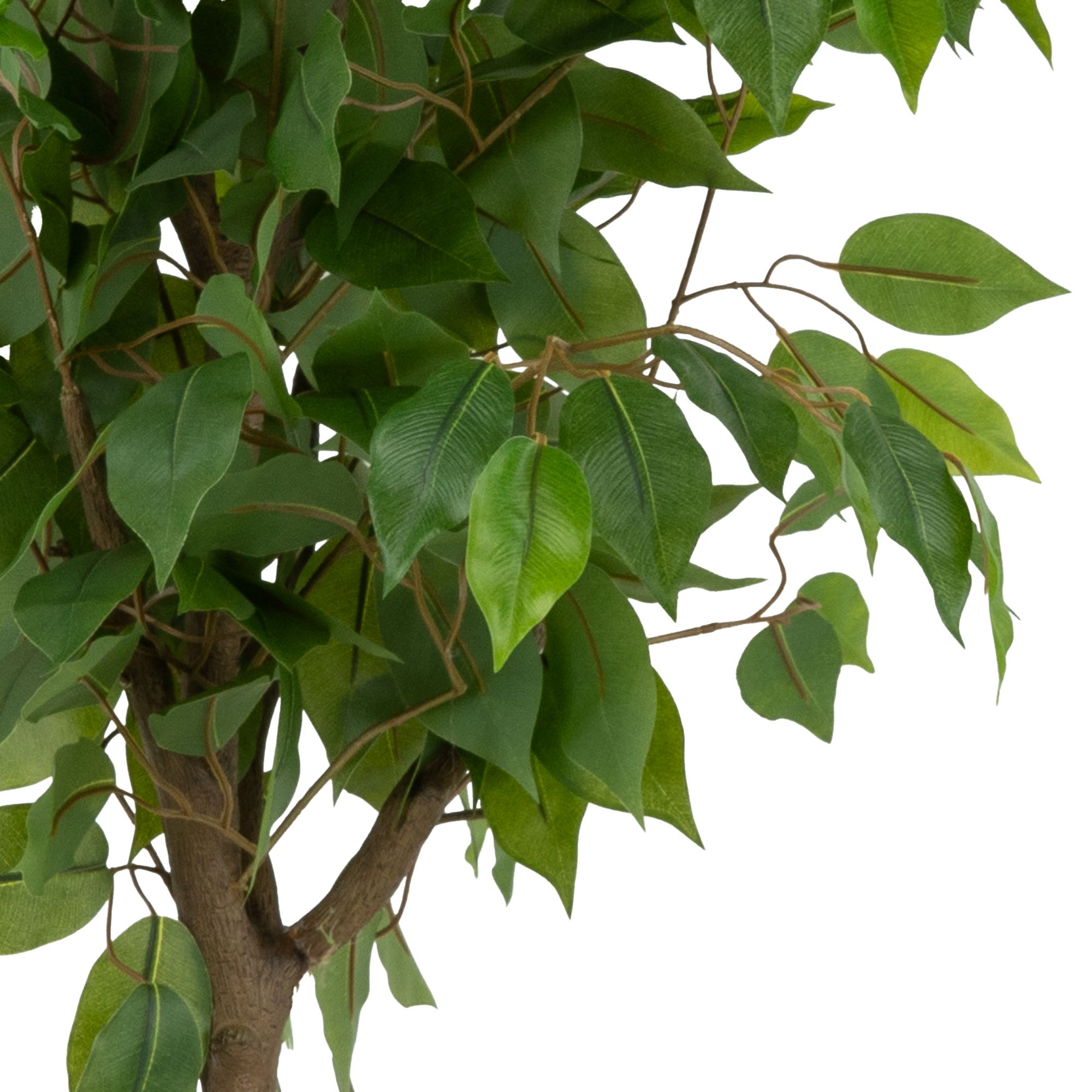 107cm Green & Black Ficus Tree Artificial plant in Black Pot