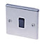 10A 2 way 1 gang Switch Stainless steel effect