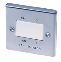 10A Control switch White Stainless steel effect