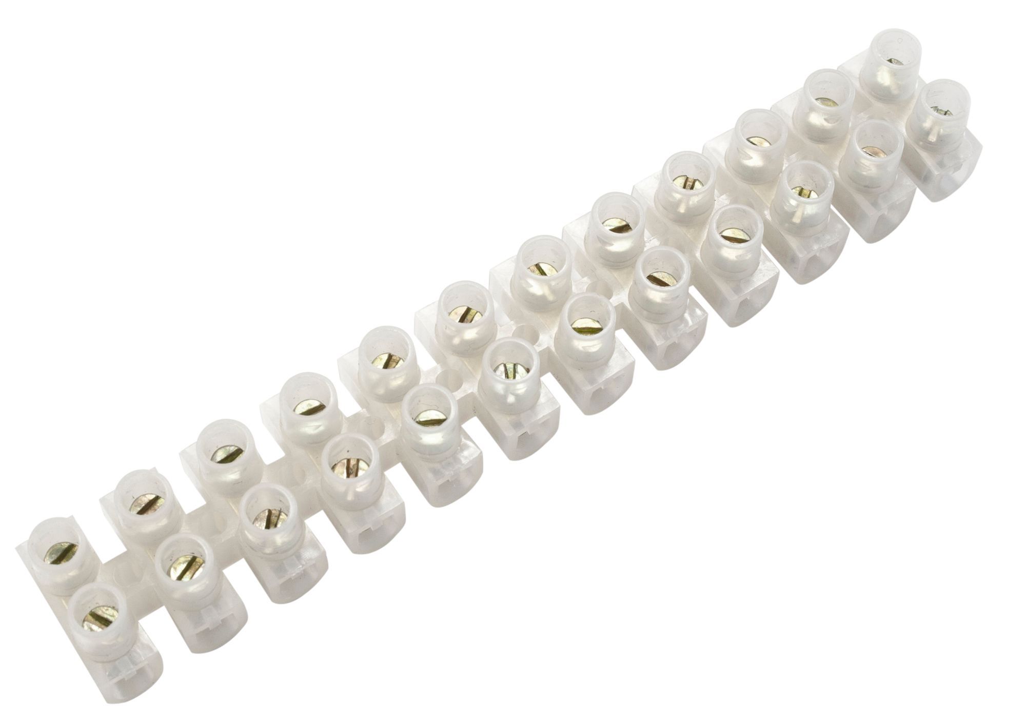 12 way 30A Plastic White Earth terminal block