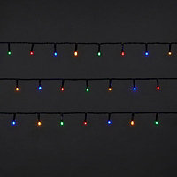 120 Multicolour LED String lights Green cable