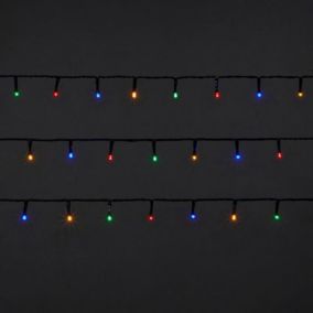 120 Multicolour LED String lights Green cable