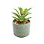 14cm Spikey succulent Artificial plant in Green Aztec Ceramic Pot