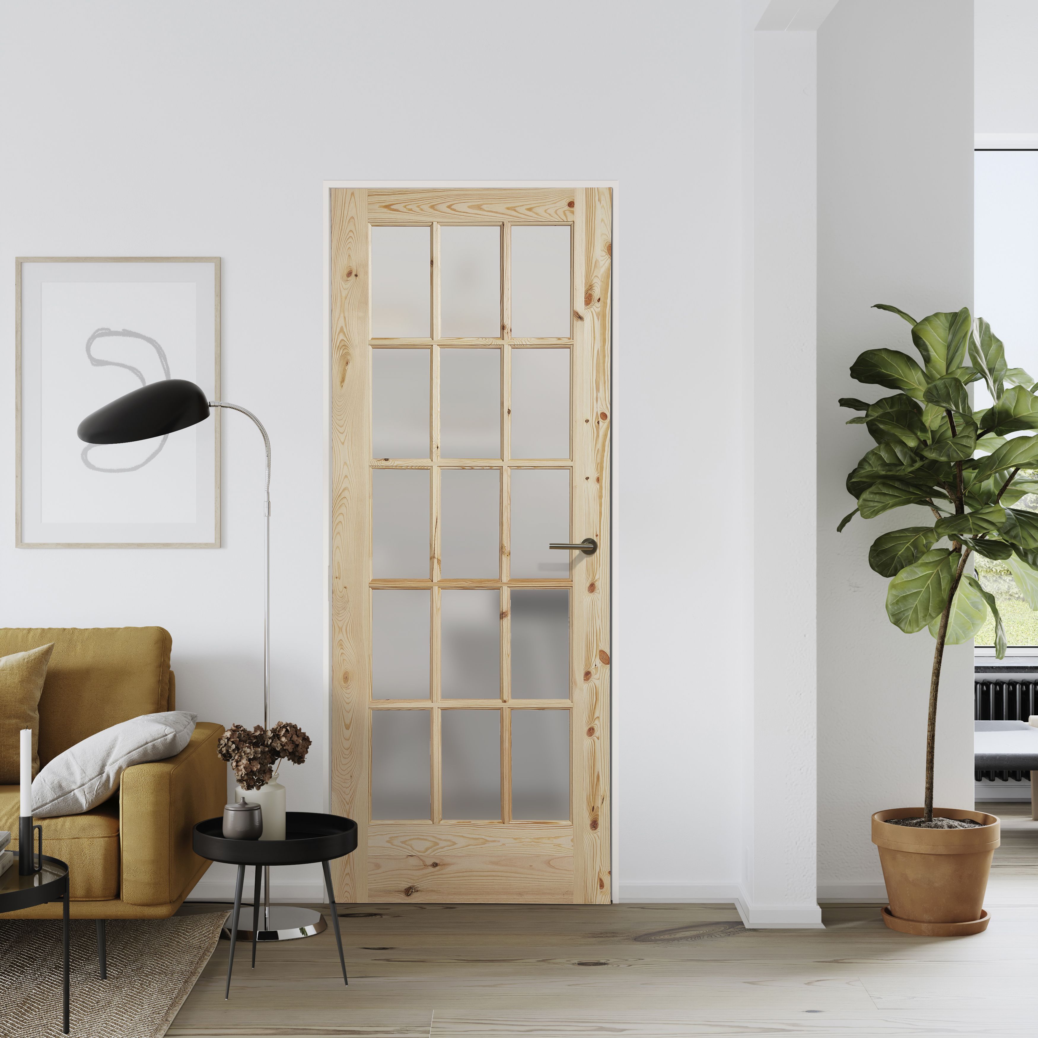 15 Lite Glazed Internal Door, (H)1981mm (W)762mm (T)35mm
