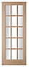 15 Lite Glazed Oak veneer Internal Door, (H)1981mm (W)838mm (T)35mm