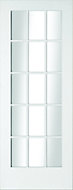 15 Lite Glazed Primed White LH & RH Internal Door, (H)1981mm (W)762mm