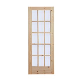 15 Lite Obscure Glazed Knotty pine Internal Door, (H)1981mm (W)762mm (T)35mm