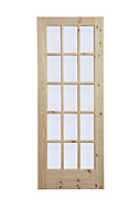 15 Lite Obscure Glazed Knotty pine Internal Door, (H)1981mm (W)838mm (T)35mm