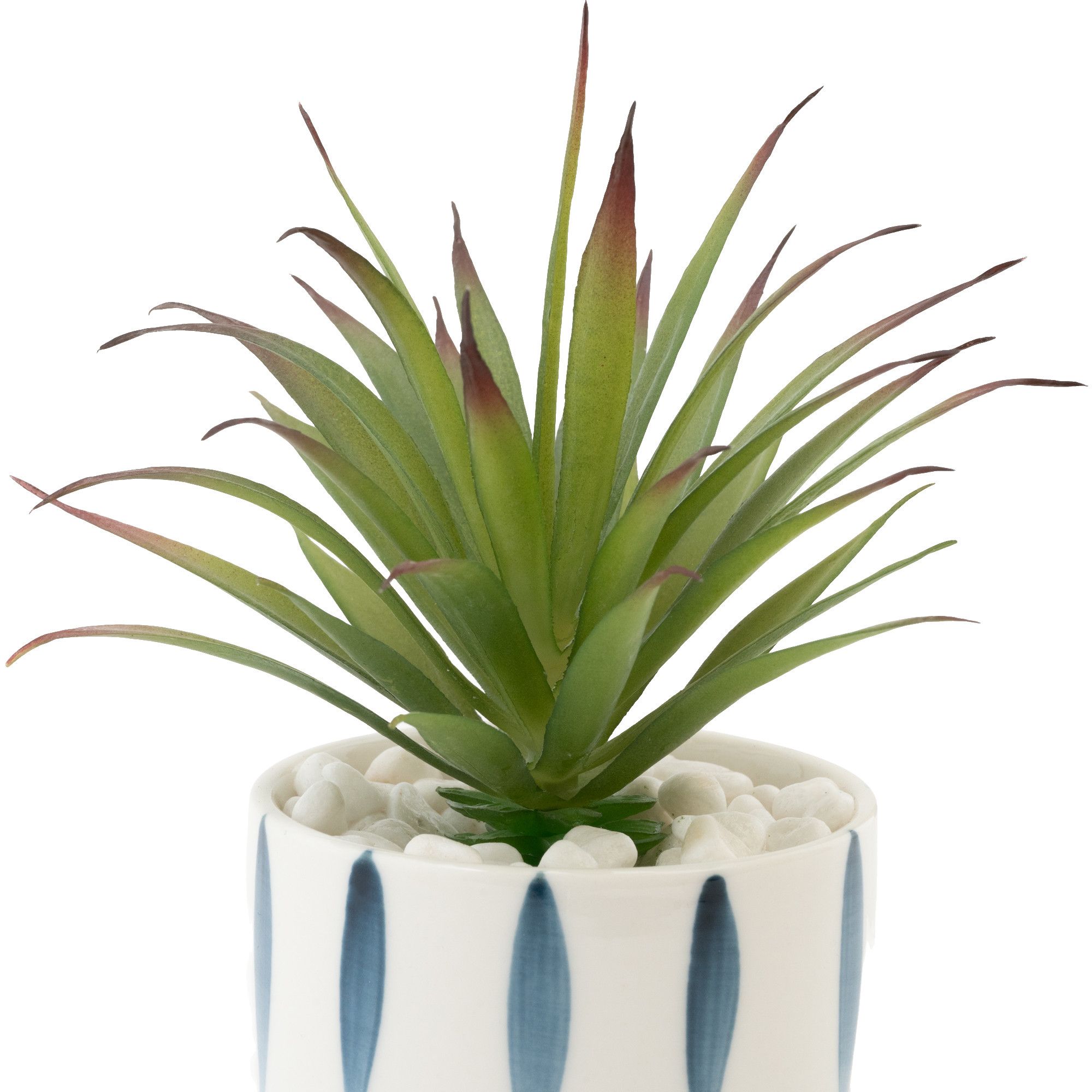 18cm Aloe succulent Artificial plant in Blue & white Ceramic Pot