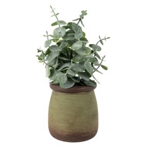 18cm Chinese Money Artificial plant in Green Ceramic Pot