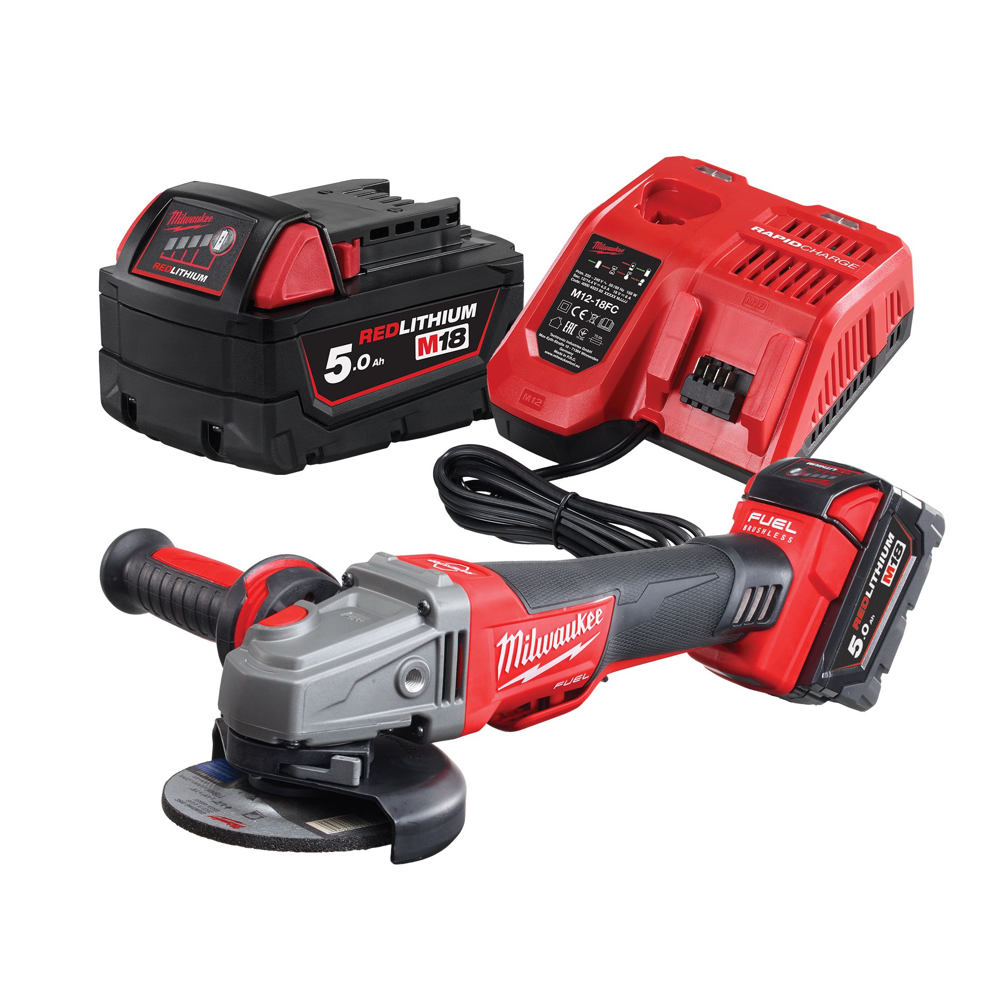 18V 4Ah Li-ion 115mm Cordless Angle grinder bundle - Week hire