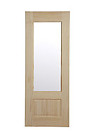 2 Lite 2 panel Glazed Internal Clear pine Door, (H)1981mm (W)686mm (T)35mm