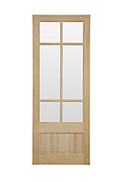 2 panel 6 Lite Glazed Internal Door, (H)1981mm (W)686mm (T)35mm