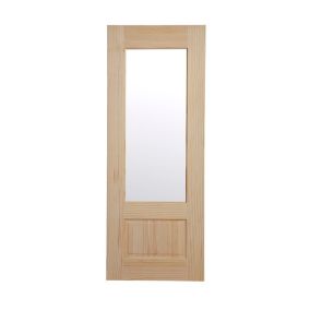 2 panel Clear Glazed Internal Clear pine Door, (H)1981mm (W)762mm (T)35mm