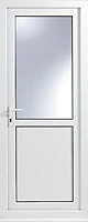 2 panel Frosted Glazed White Left-hand External Back Door set, (H)2055mm (W)920mm