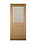 2 panel Glazed Wooden White oak veneer External Panel Back door, (H)1981mm (W)762mm