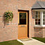 2 panel Glazed Wooden White oak veneer External Panel Back door, (H)2032mm (W)813mm