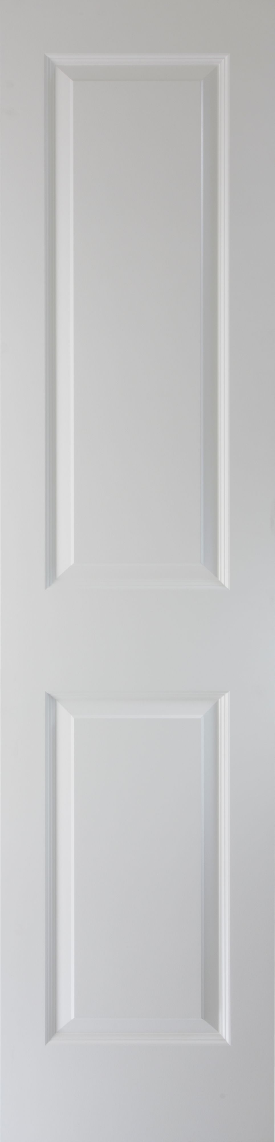 2 panel MDF Patterned Unglazed Contemporary White Internal Door, (H)1981mm (W)457mm (T)35mm
