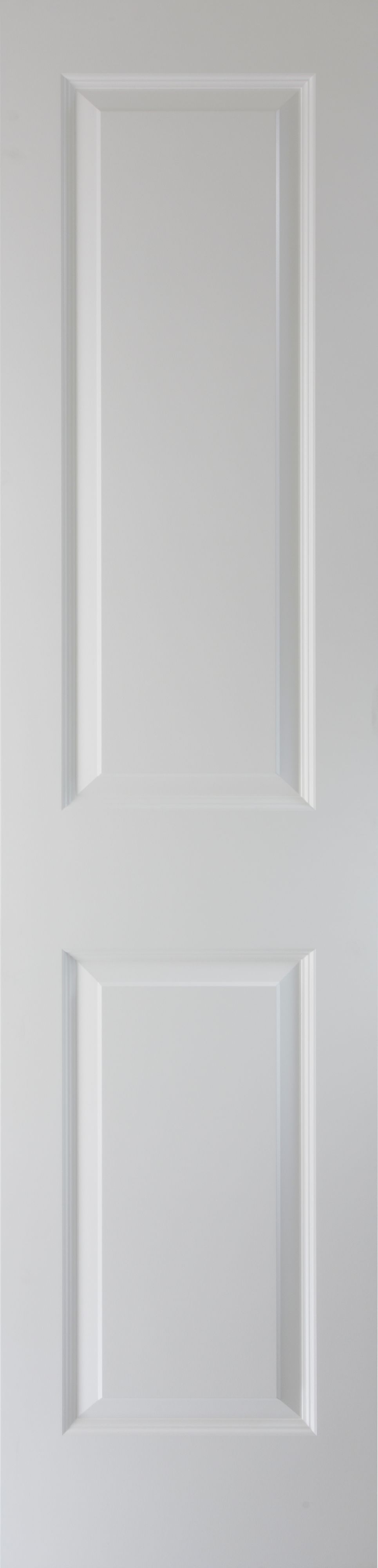 2 panel MDF Unglazed Contemporary White Internal Door, (H)1981mm (W)457mm (T)35mm