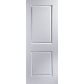 2 panel Unglazed Contemporary White Internal Door, (H)2040mm (W)626mm (T)35mm