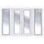 2 x 600mm sidelights Clear Glazed White uPVC External French Door set, (H)2090mm (W)2390mm