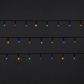 240 Multicolour LED String lights with Green cable