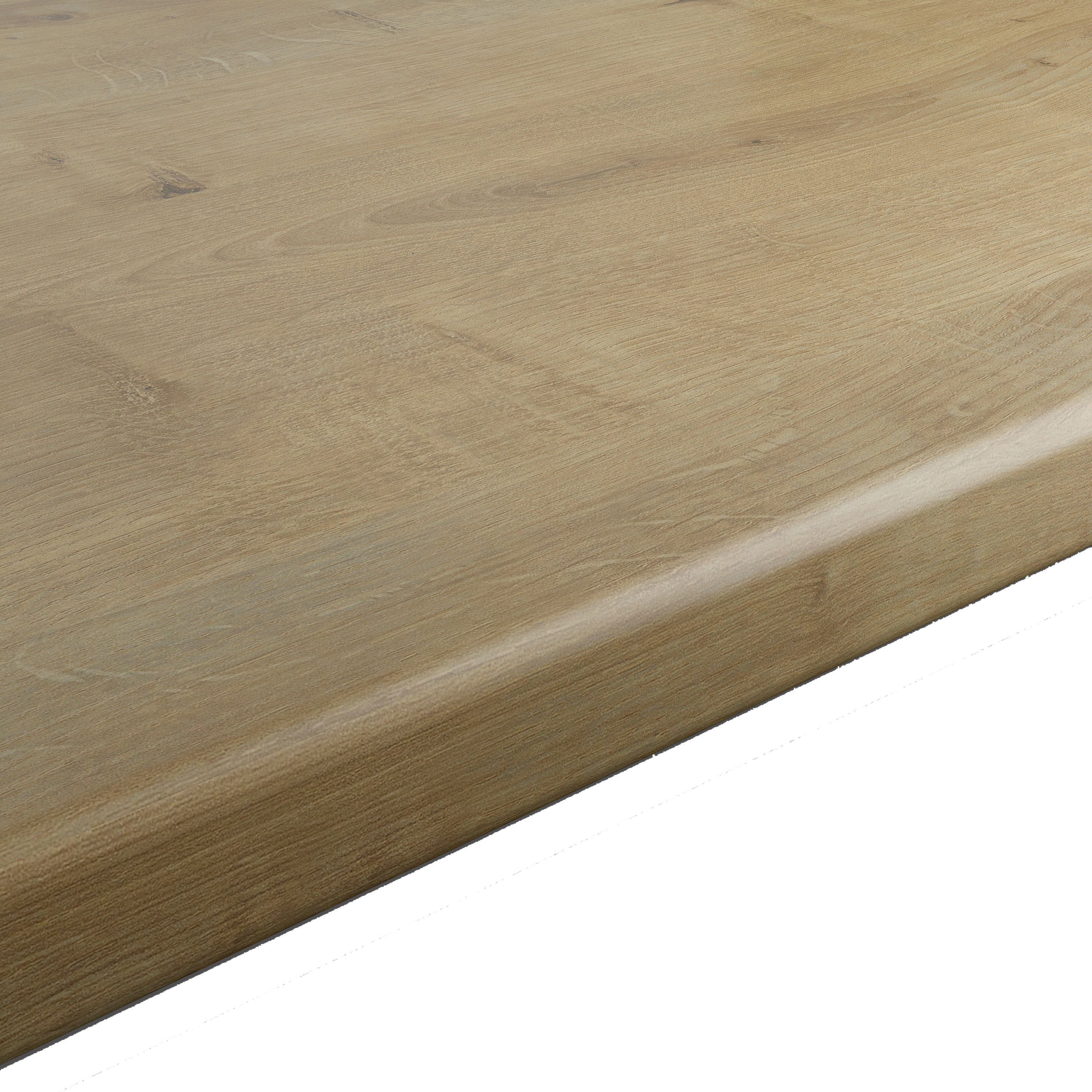 28mm Matt Brown Oak effect Laminate & particle board Post-formed Kitchen Worktop, (L)2400mm