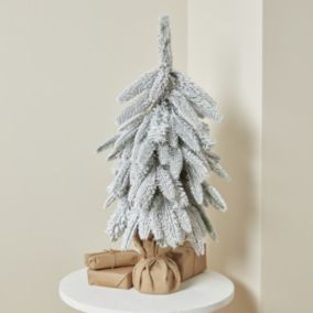 2ft Cranmore Green Frosted effect Wrapped Slim Artificial christmas tree