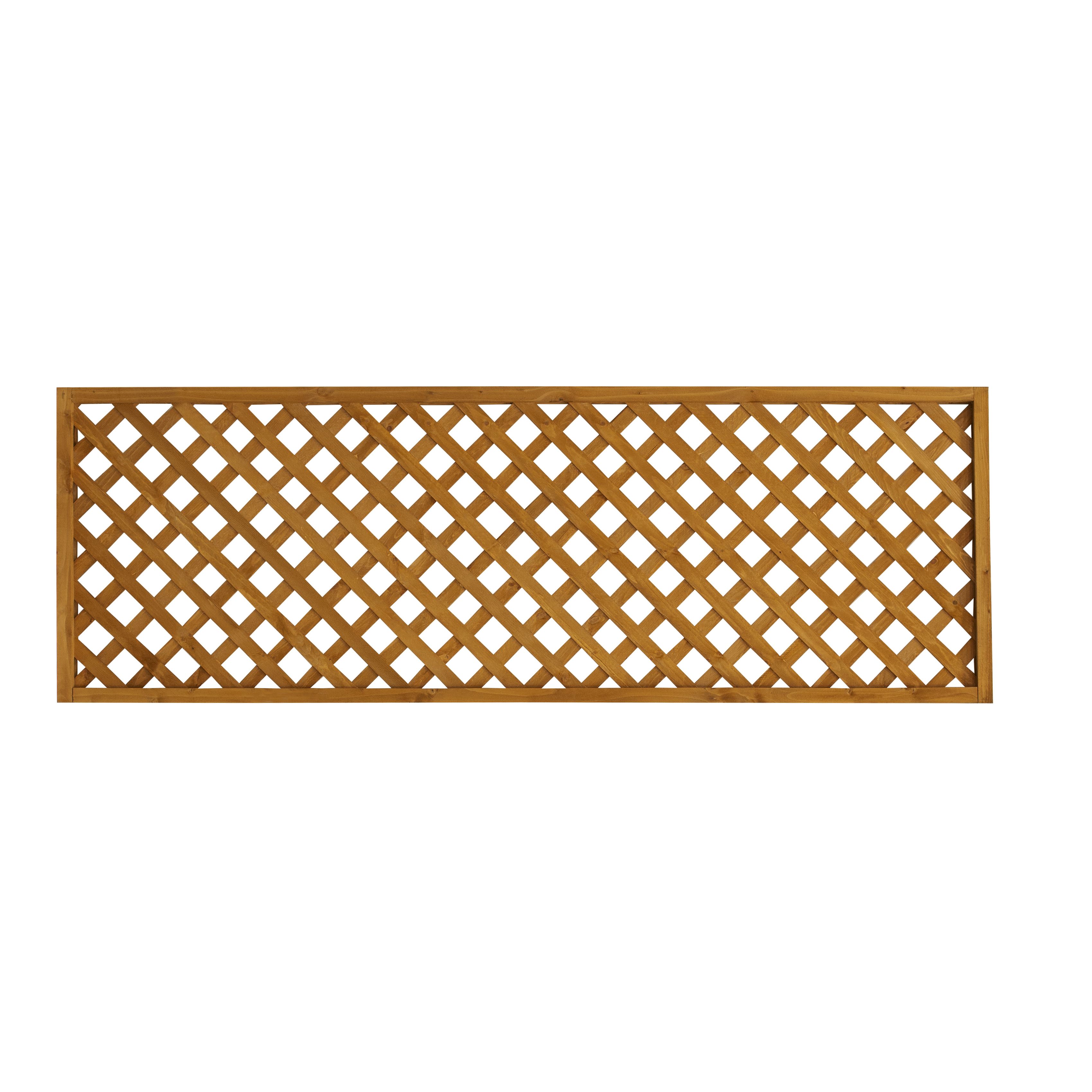 2ft Diamond lattice Pine Trellis panel, Pack of 3 (W)183cm x (H)61cm