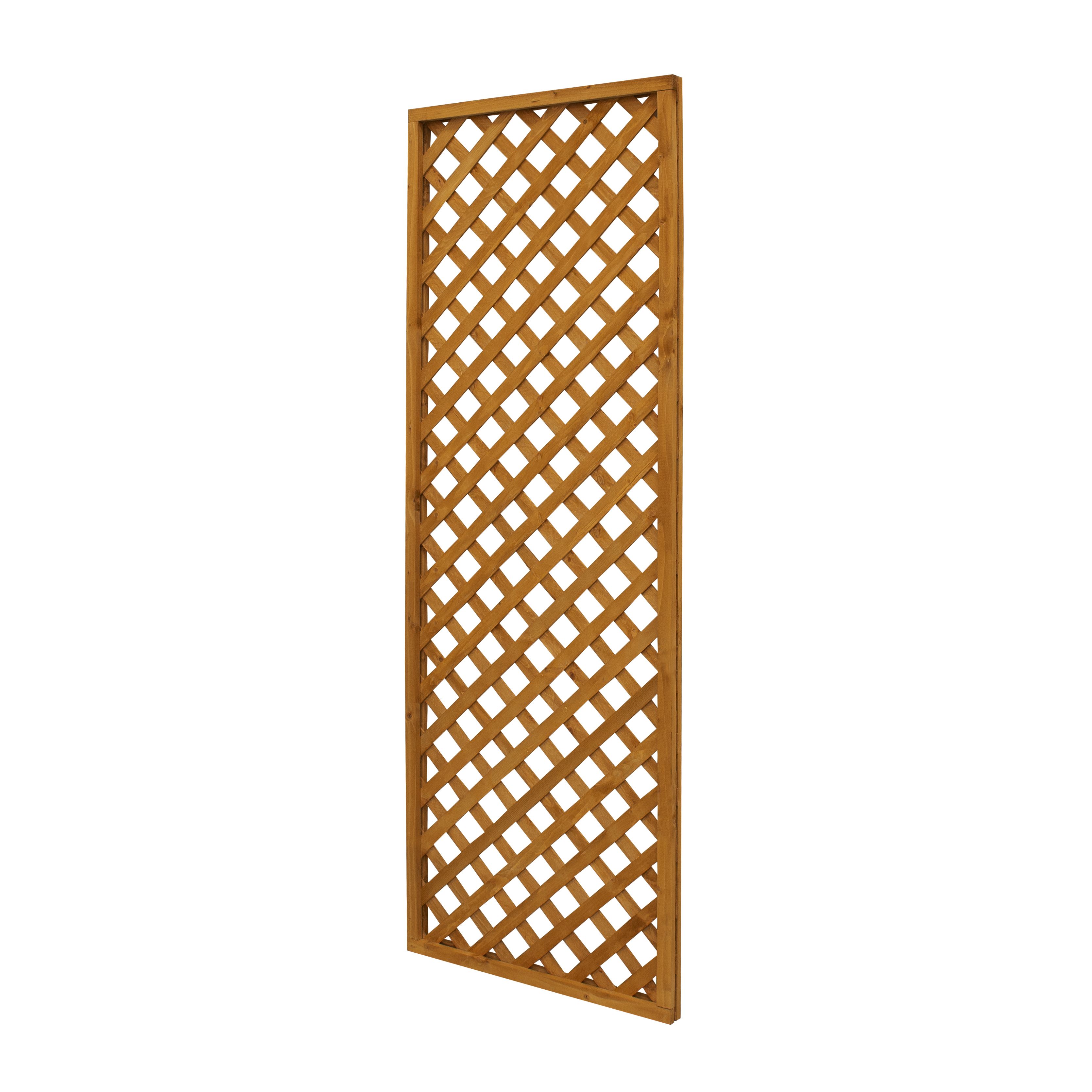 2ft Diamond lattice Pine Trellis panel, Pack of 5 (W)183cm x (H)61cm